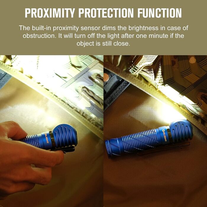 Лобовий ліхтар OLIGHT Perun 2 2500 люмен, USB-зарядка, 5 режимів, акумулятор, для бігу, риболовлі, кемпінгу, синій