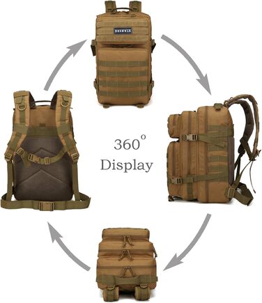 Тактичний військовий рюкзак 40 л для виживання, армійський Molle, колір хакі