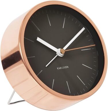 Будильник Karlsson Present Time Minimal, мідний, чорний