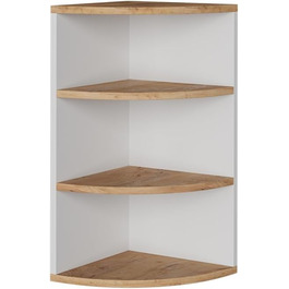 Кутова книжкова полиця Vicco Ecki, біла/дуб золотий, 30x60 см