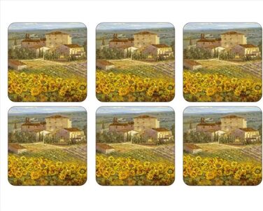Підставки під чашки Pimpernel Tuscany, набір 6 шт., пробка, декор Тоскана
