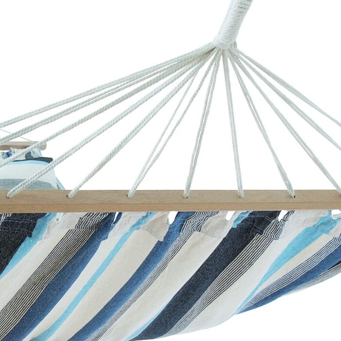 yourGEAR Kauai XXL гамак із 2 подушками, 240x160 см, бавовна, для 2 осіб, до 300 кг, TÜV, з кріпленням, аква-синій