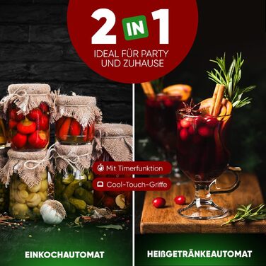 Автомат для гарячих напоїв ProfiCook 7 л, нержавійка, нагрів і підтримка температури, глінтвейн, чай, кава, модель PC-HGA 1196, чорний/нержавійка