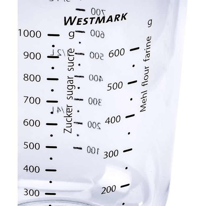 Набір для випікання Westmark: миска 2,5 л, мірний кухоль 1 л, мірна кружка 1 л, пластик, білий/червоний/прозорий