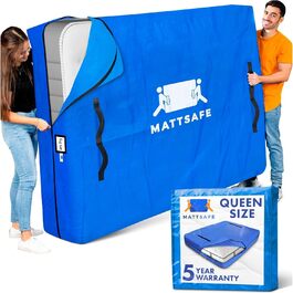 Чохол для матраца MATTSAFE Queen-Size з 8 ручками, посилена блискавка, багаторазовий, товстий захист для перенесення та зберігання, Nordic Elk