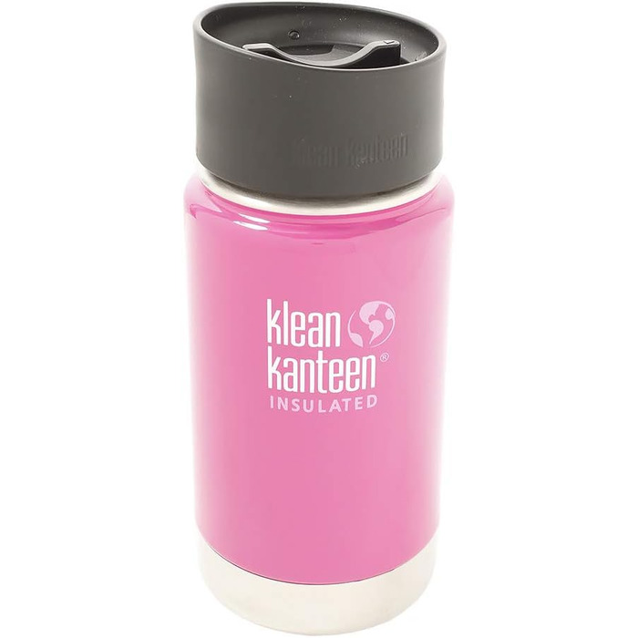 Термос-пляшка Klean Kanteen Wide 355 мл з вакуумною ізоляцією та кришкою Cafe Cap 2.0, колір Wild Orchid