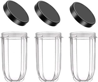 Набір із 3-х чаш для блендера Magic Bullet 250 Вт, 473 мл, із кришками, сумісні з Magic Bullet 250 Вт міксером-соковижималкою, запасні стакани