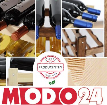 Дерев'яний винний стелаж MODO24 на 42 пляшки, органайзер для вина, натуральне дерево, розмір 102x63x25 см