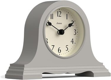 Настільний годинник JONES CLOCKS Speakeasy, класичний дизайн Наполеон, сірий, сучасний стиль для столу, полиці або тумбочки