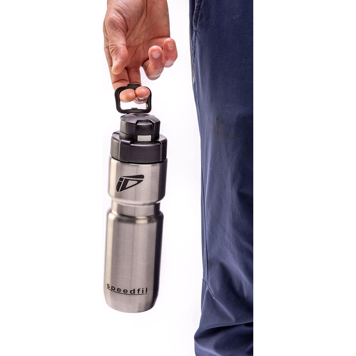 Вакуумна термобутилка Speedfil Speedflask з нержавіючої сталі для велосипедистів і спорту, з кришкою 2.0, срібляста