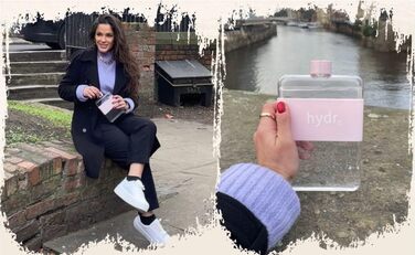 Пляшка для води hydr 425 мл, квадратна, BPA-free, з гнучкою щіткою для очищення, компактна та герметична, для подорожей і сумки