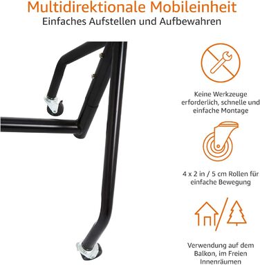 Вішак для одягу Amazon Basics, металевий, 1,82x1,52 м, чорний
