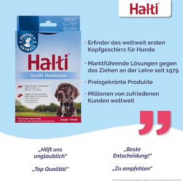 HALTI Optifit повідковий нашийник для великих собак, анти-тяг, з м'якою накладкою на ніс, регульований, легкий