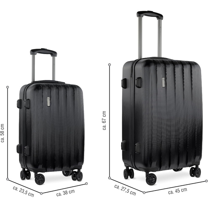 Жорсткий валізу Bugatti Lima 58x38x23,5 см, 33,8 л, 4 колеса, бронза, з TSA-замком, набір