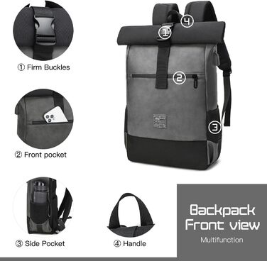 Рюкзак EverVanz Rolltop для ноутбука 17