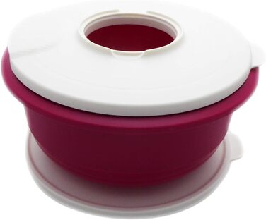 Миска Tupperware Peng 3,5 л з кришкою та захистом від бризок, лілова/біла – універсальна для змішування та сервірування