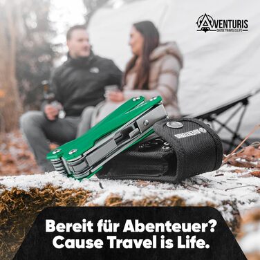 Мультитул AVENTURIS® зелений — багатофункціональний інструмент для велосипеда та туризму, подарунок для чоловіків