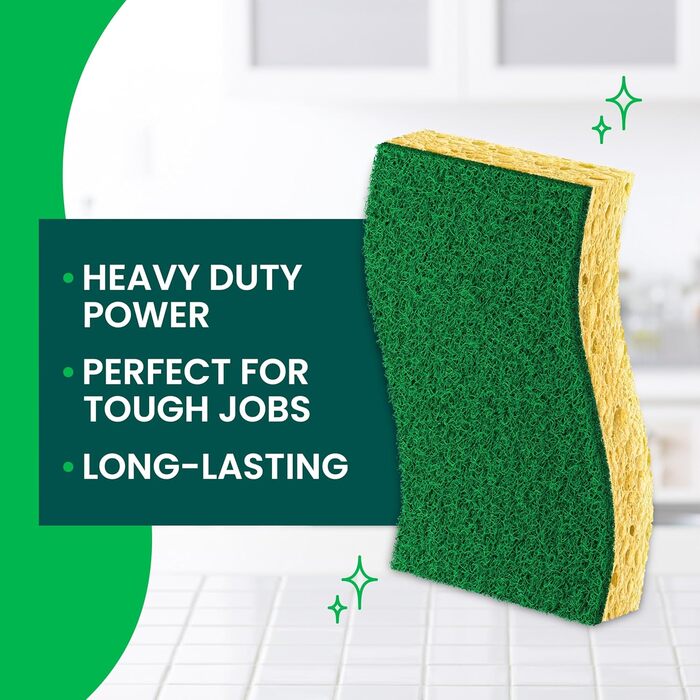 Scotch-Brite міцні губки для чищення кухні та дому, безпечні для неемальованого посуду, 9 шт.