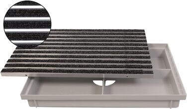 ACO килимок для взуття 600x400 мм, рифлений, антрацит, з піддоном Vario Light, грязезахисний ворсовий абсорбент