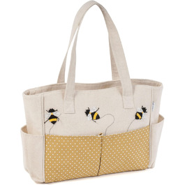 Сумка для рукоділля Hobby Gift, бавовна, з бджолиним принтом, 13x36x31 см