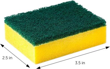 Двосторонні стійкі кухонні губки DecorRack, набір 20 шт, для миття посуду, прибирання дому, ванни, авто, різнокольорові