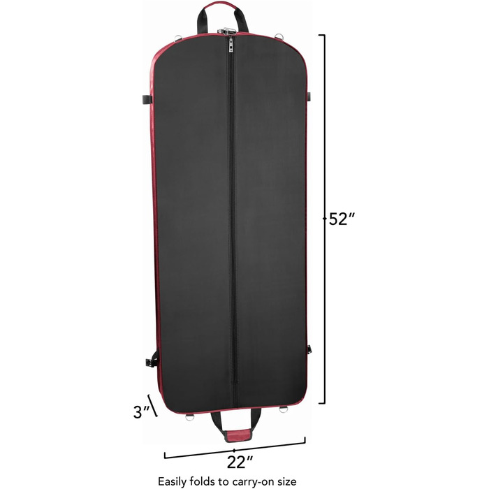 Дорожній трискладний чохол для суконь WallyBags, 132 см, темно-синій, для подорожей і зберігання одягу