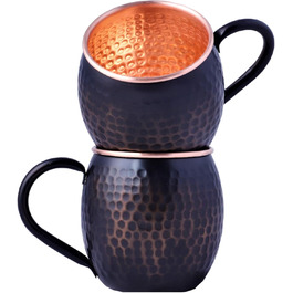 STAGLIFE Набір мідних кухлів для Moscow Mule, 2 шт, чорна мідь, для чоловіків