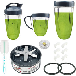 Набір запасних частин для блендера NutriBullet 600Вт/900Вт: екстракторна лезо, чаші, кришка, амортизатор, шестерня (14 шт.)