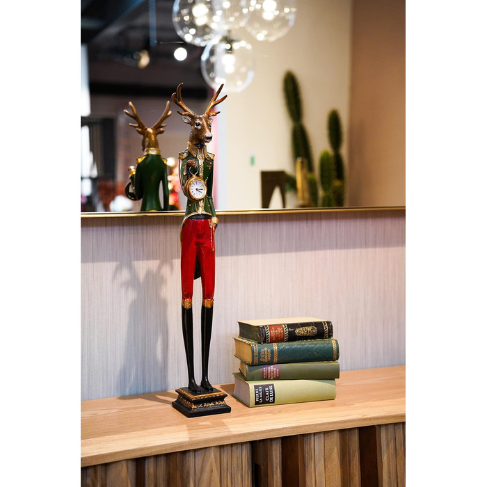 Декоративний настільний годинник Kare Design у вигляді собаки Gentleman Deer, багатокольоровий, 65x13x11 см