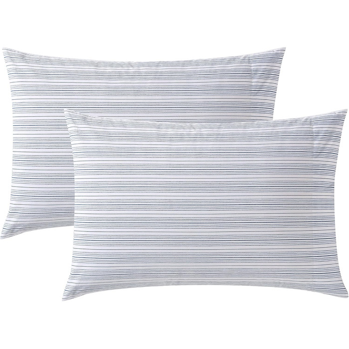 Комплект наволочок Nautica Beaux Stripe, 2 шт., бавовняний перкаль, синій, для дому, 50,8x76,2 см
