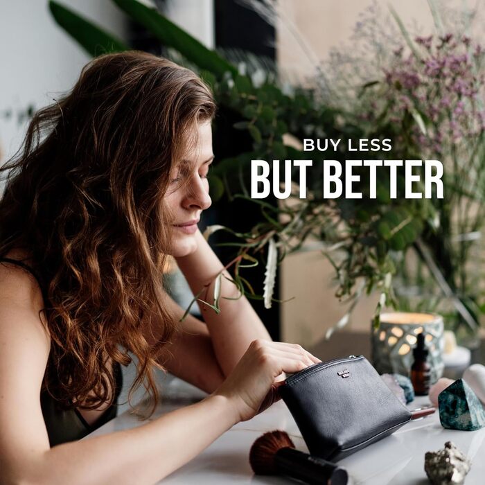 Преміальна косметичка Berliner Bags Anna з натуральної шкіри, компактна жіноча та дитяча, чорна