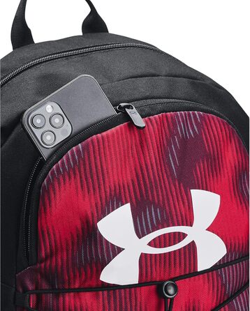Рюкзак Under Armour Hustle Sport унісекс, спортивний водонепроникний рюкзак із відділенням для ноутбука, червоно-чорно-білий