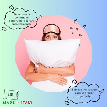 Декоративна подушка GM Soft Cloud 65x65 см, антиалергенна, з наповнювачем із гіпоалергенної фібри, чохол 100% бавовна, для ліжка, дивана, крісла, вироблено в Італії