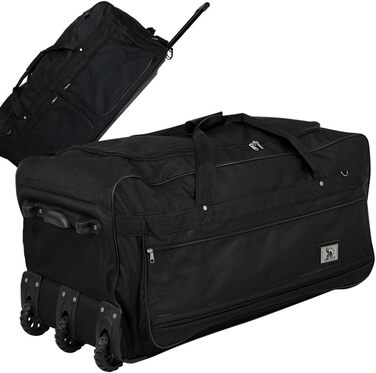 Велика дорожня сумка-тележка TW24 XXXL 182 л, 3 колеса, чорна
