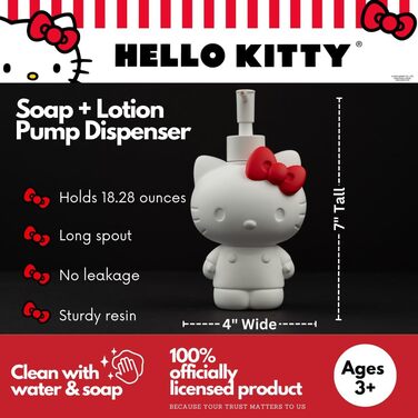 Диспенсер для мила Hello Kitty, колекційний, 294 мл, полімер, офіційна ліцензія Franco