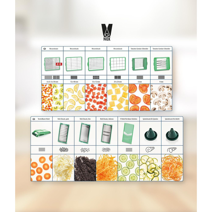 Мультифункціональна овочерізка Genius Nicer Dicer Chef 34-в-1 з томаторізкою, скляною чашею, для нарізки овочів, спіралей, скибок, соломки, джулієн