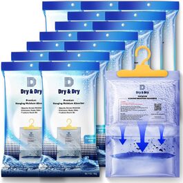 Dry & Dry Осушувач повітря 15 шт. (400 г/шт) для дому, підвалу та спальні – компактний поглинач вологи