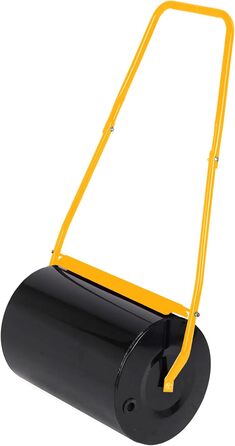 Каткова для газону MaxxGarden, наповнювана піском або водою, 50 л, 50×32 см, для вирівнювання ґрунту та насіння, чорна/жовта