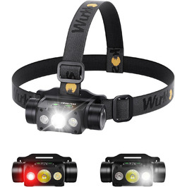Налобний ліхтар Wurkkos HD50 4000 люмен, LED, 9 режимів яскравості, USB Type-C зарядка, IPX8 водонепроникний, для бігу, кемпінгу, нічних прогулянок