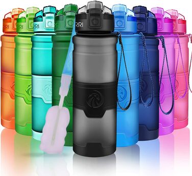 Дитяча спортивна пляшка ZORRI 1000 мл, BPA-free, тритан, з фільтром, сіра