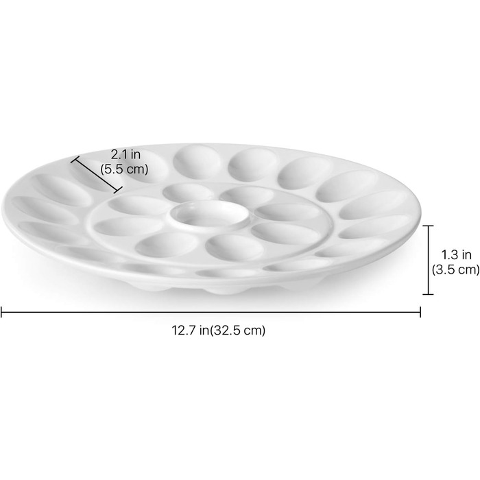 Керамічне порцелянове блюдо для фаршированих яєць Flexzion, 25 комірок, підставка для яєць, десертів та закусок, декор для кухні, піднос для свят та кейтерингу
