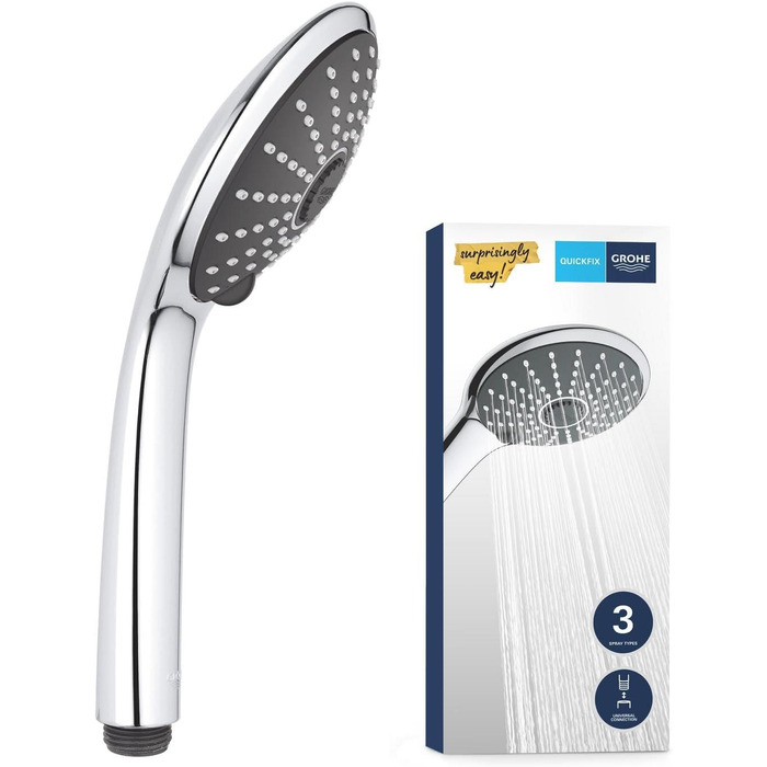 Ручний душ Grohe Vitalio Comfort 100 із 4 режимами струменя, хром