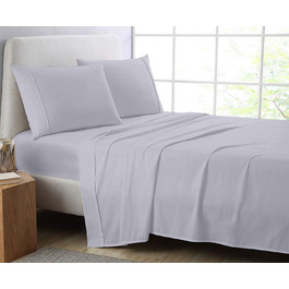 Простирадло Comfort Beddings 600TC, 100% єгипетська бавовна, супер м'яке, гіпоалергенне, односпальне, сріблясте