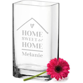 Скляна ваза з гравіюванням Home Sweet Home, персоналізована, подарунок жінці, тюльпанова, ручна робота, Polar-Effekt, Німеччина