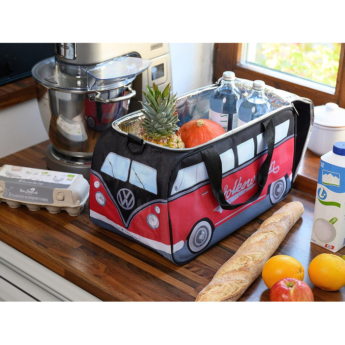 Термосумка Volkswagen Hippie Bus T1 Camper Van 25 л, червоно-чорна, колекція VW