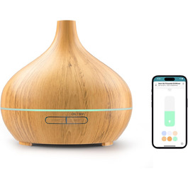 Розумний ультразвуковий арома-дифузор Meross 400 мл з Wi-Fi, RGB-LED підсвіткою, керуванням через додаток, сумісний з Apple HomeKit, Alexa, Google Home, для ефірних олій та зволоження повітря