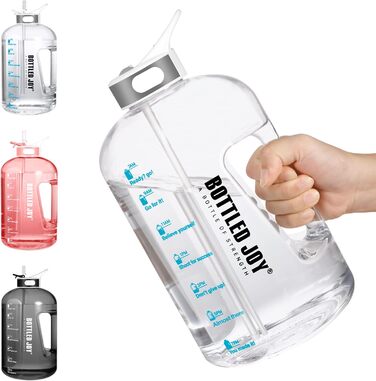 Пляшка для води з трубочкою 3.5 л, BPA-free, герметична, пластикова спортивна пляшка з часовими мітками для фітнесу, офісу, дому та активного відпочинку