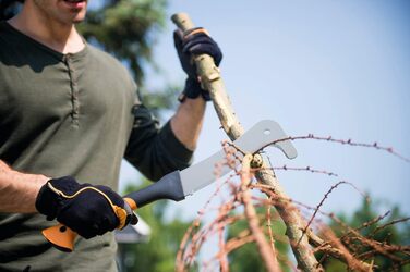 Мачете Fiskars WoodXpert XA3 50,5 см, антипригарне покриття, загартована сталева лезо, скловолоконна ручка, з чохлом, чорний/помаранчевий