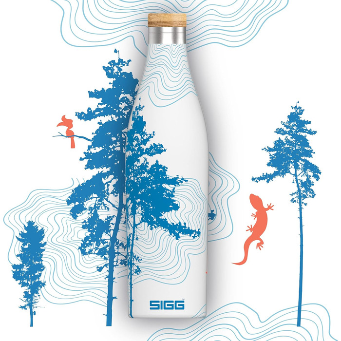 Термос-бутилка SIGG Meridian Sumatra Tree 0,5 л, нержавіюча сталь 18/8, подвійні стінки, бамбукова кришка, герметична, без BPA та пластику