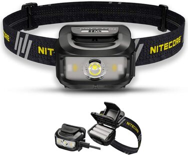 Ліхтарик налобний Nitecore NU35, LED, 460 люмен, акумуляторний, гібридне живлення, водонепроникний IP66, з червоним світлом